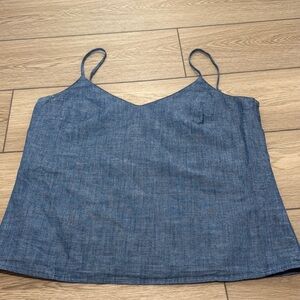 J. Crew 100% Cotton Denim Spaghetti Strap Top Western Simple Summer